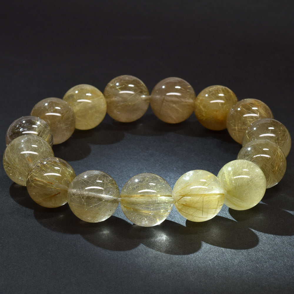 ゴールドルチルクォーツ ブレスレット 15mm #RH069