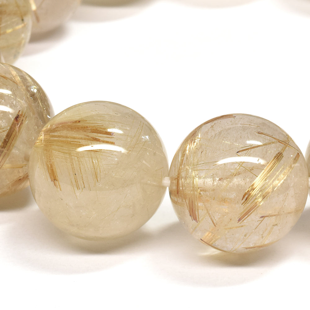 ゴールドルチルクォーツ ブレスレット 16-16.5mm #RH070