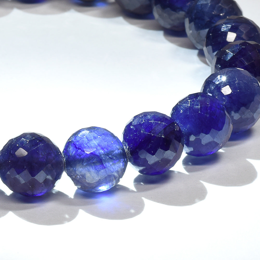 サファイア カットカットビーズ ブレスレット 8.5-9mm #RH078