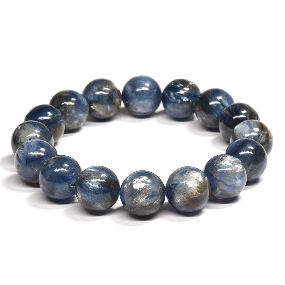 14mmカイヤナイト最上質ブレス グリーンカイヤナイト ブレスレット 極上品質 ✨ 14mm 富来stone
