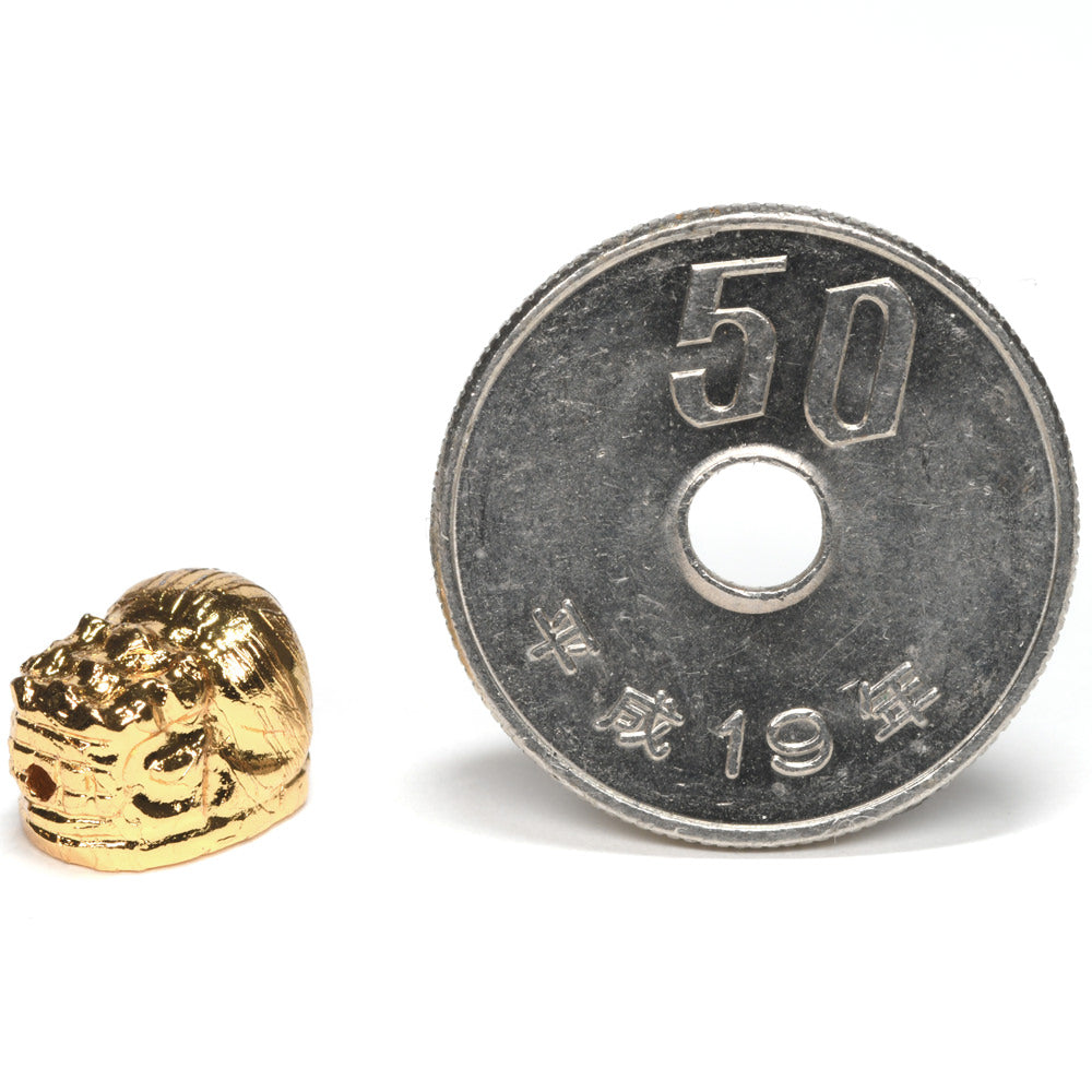 アルタイ隕石 (ゴールド)貔貅ビーズ 11.0x7.7x7.5mm #RH177