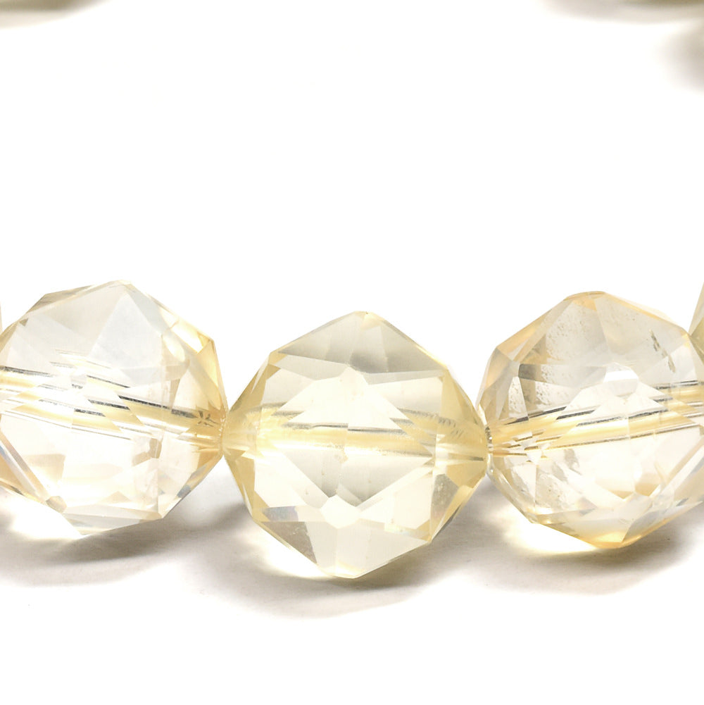 シトリン スターカットカットビーズ ブレスレット 12mm #RJ015