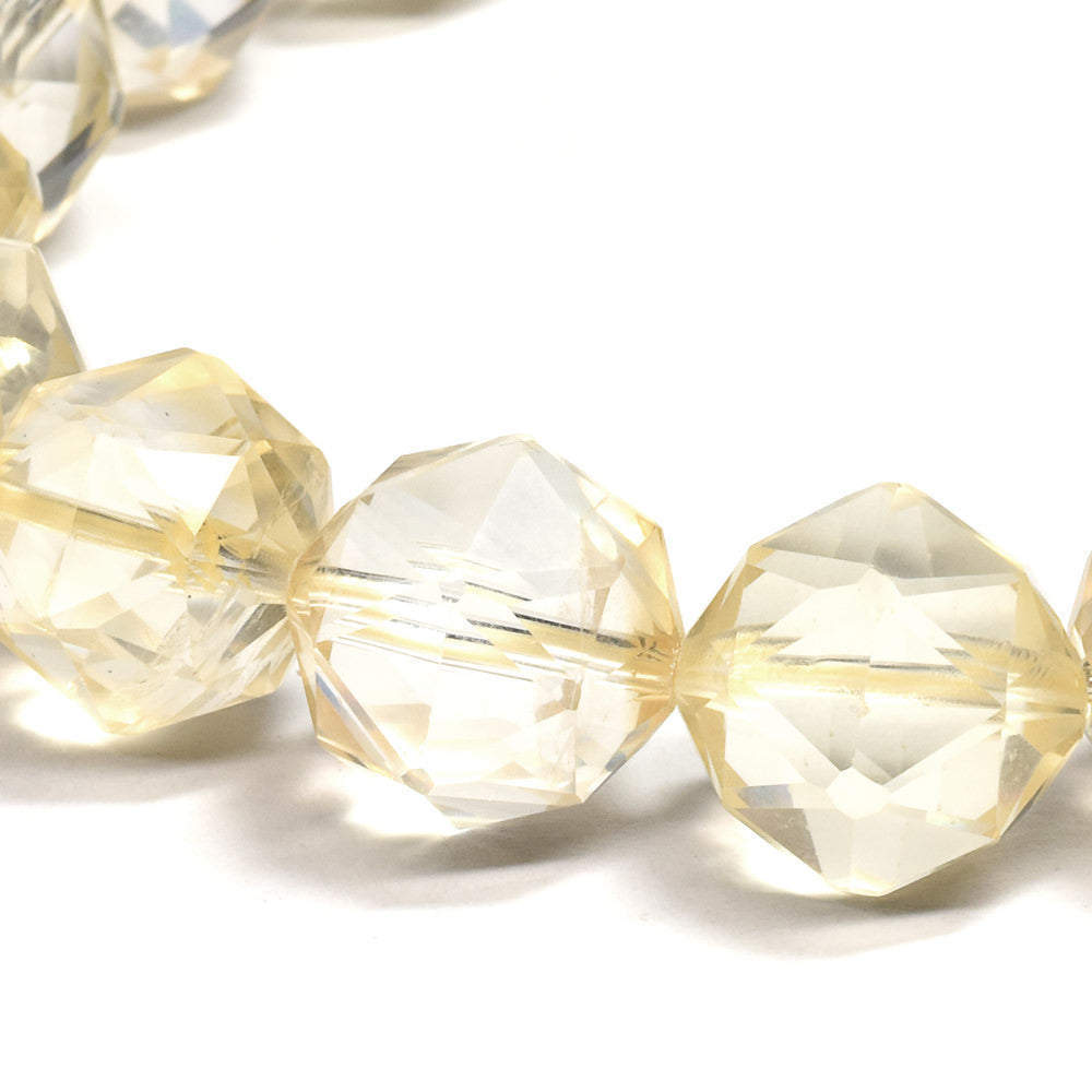 シトリン スターカットカットビーズ ブレスレット 12mm #RJ015