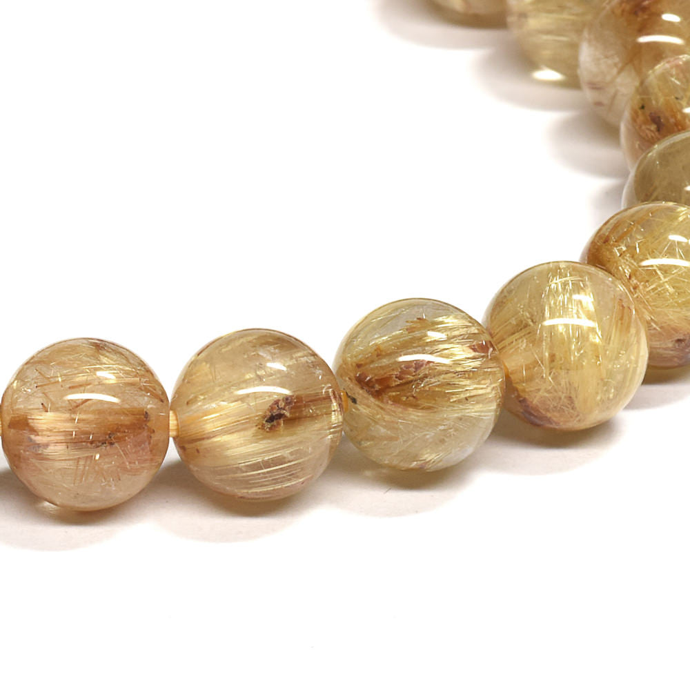 ゴールドルチルクォーツ ブレスレット 7.5mm #RJ054