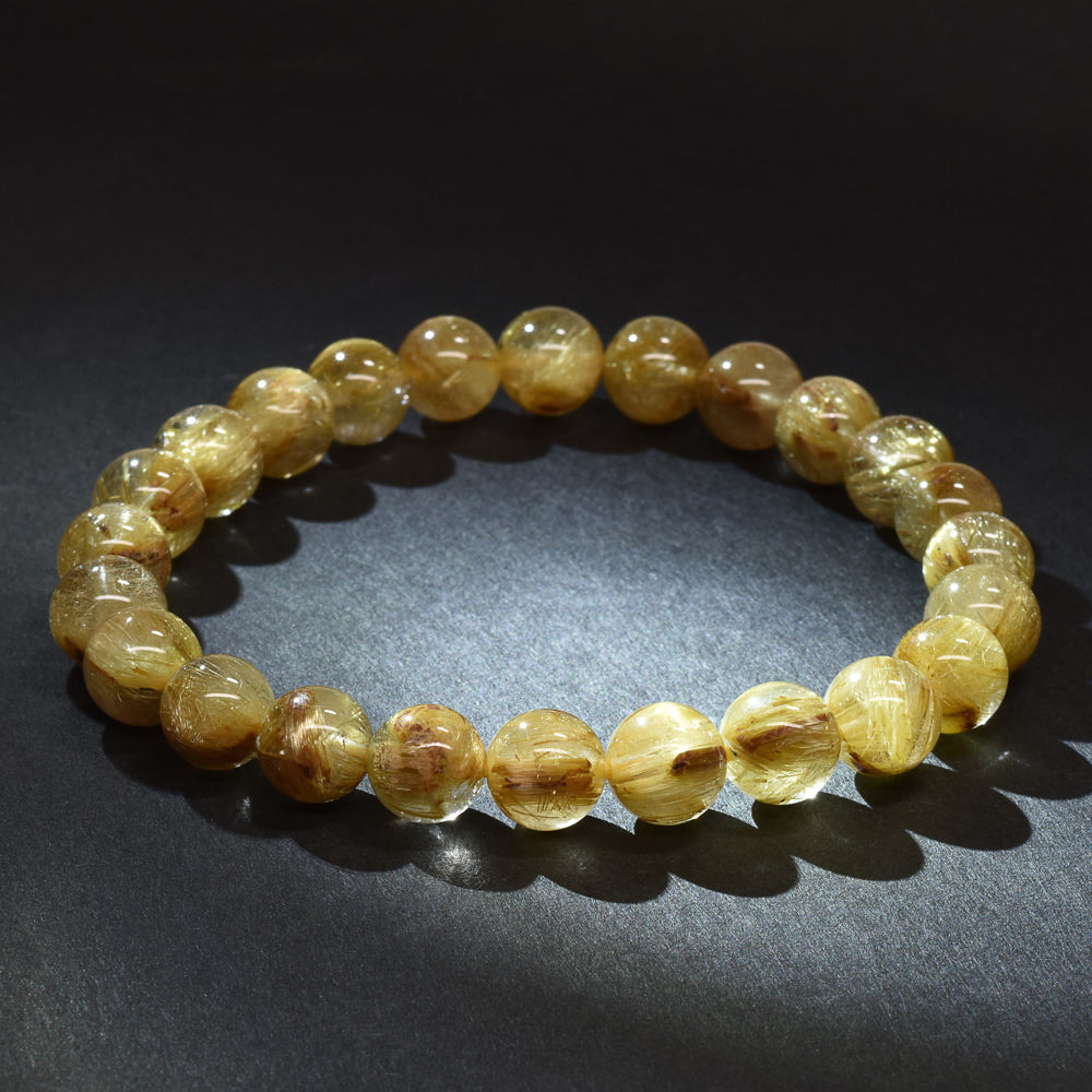 ゴールドルチルクォーツ ブレスレット 7.5mm #RJ054
