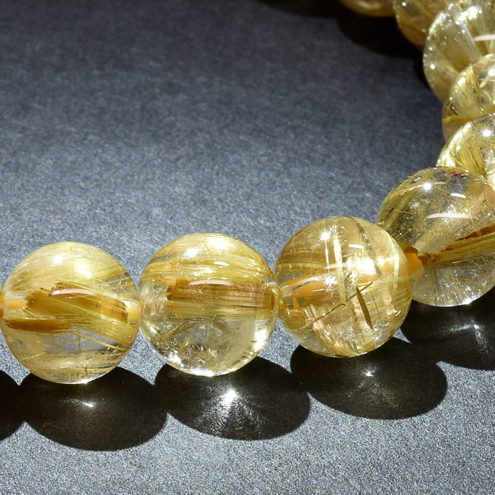 ゴールドルチルクォーツ ブレスレット 8.5mm #RJ056