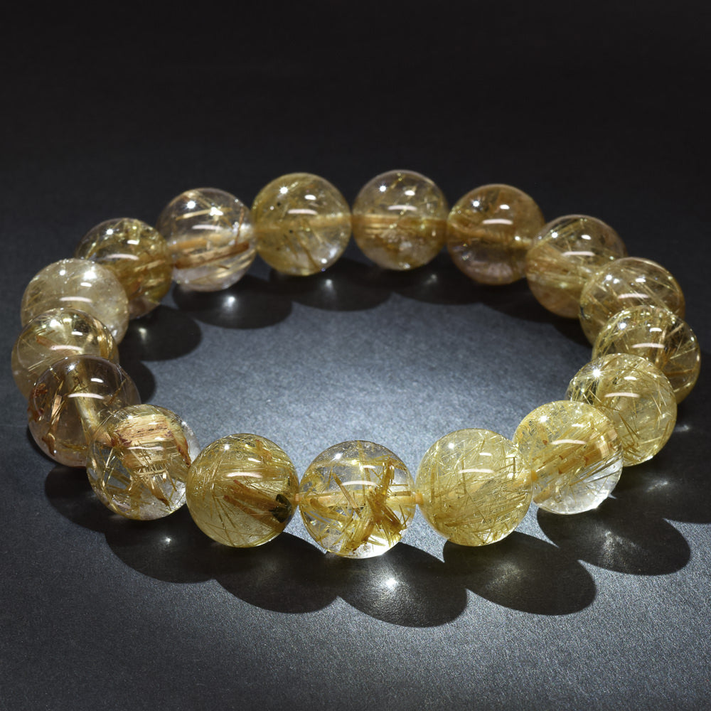 ゴールドルチルクォーツ ブレスレット 12mm #RJ059