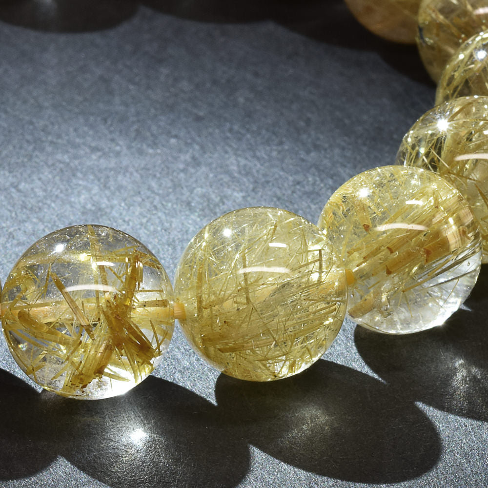 ゴールドルチルクォーツ ブレスレット 12mm #RJ059