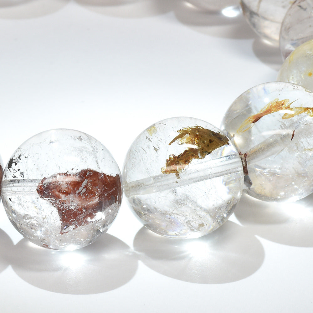 ライモナイトインエレスチャルクォーツ ブレスレット 15mm #RJ158