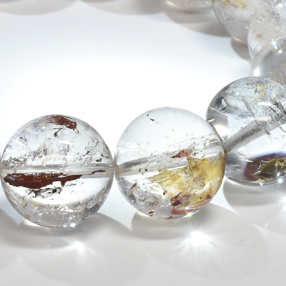 ライモナイトインエレスチャルクォーツ ブレスレット 15mm #RJ159