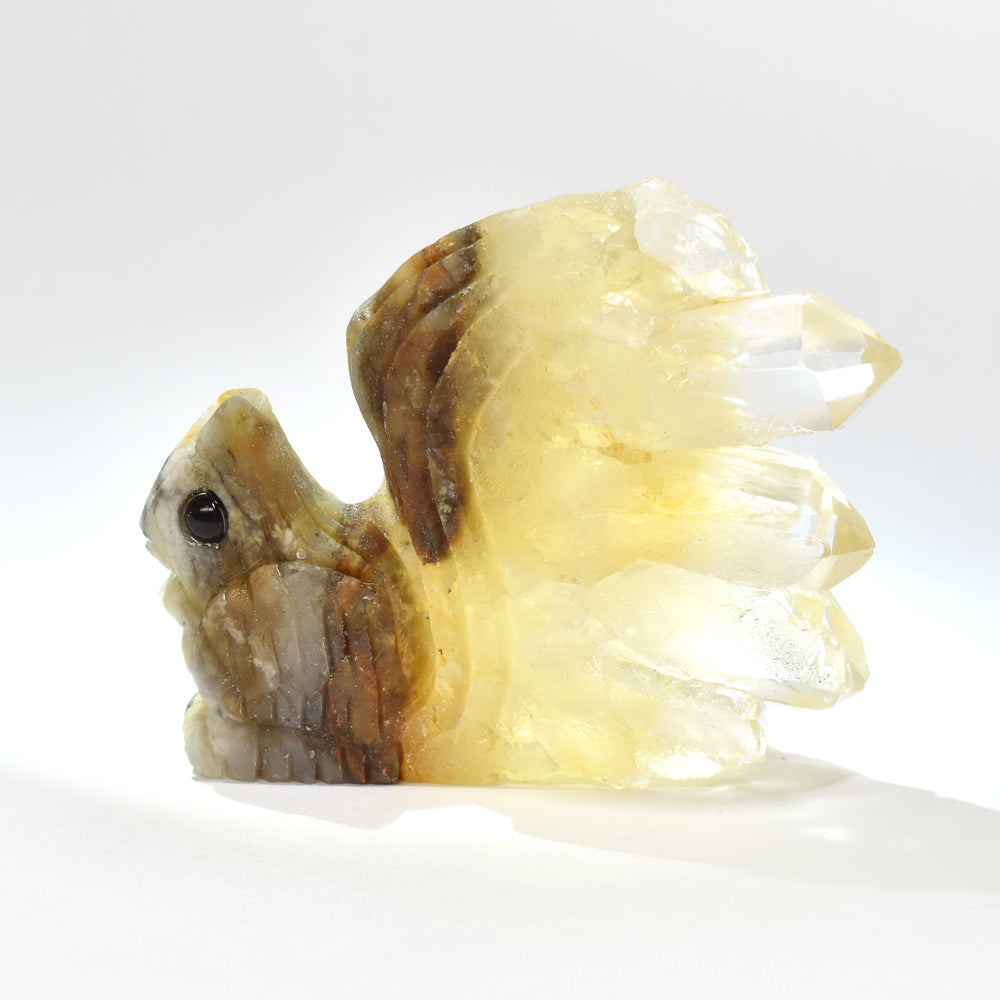 水晶クラスター リス 彫刻置物 38.8x51.2x13.8mm #RJ166