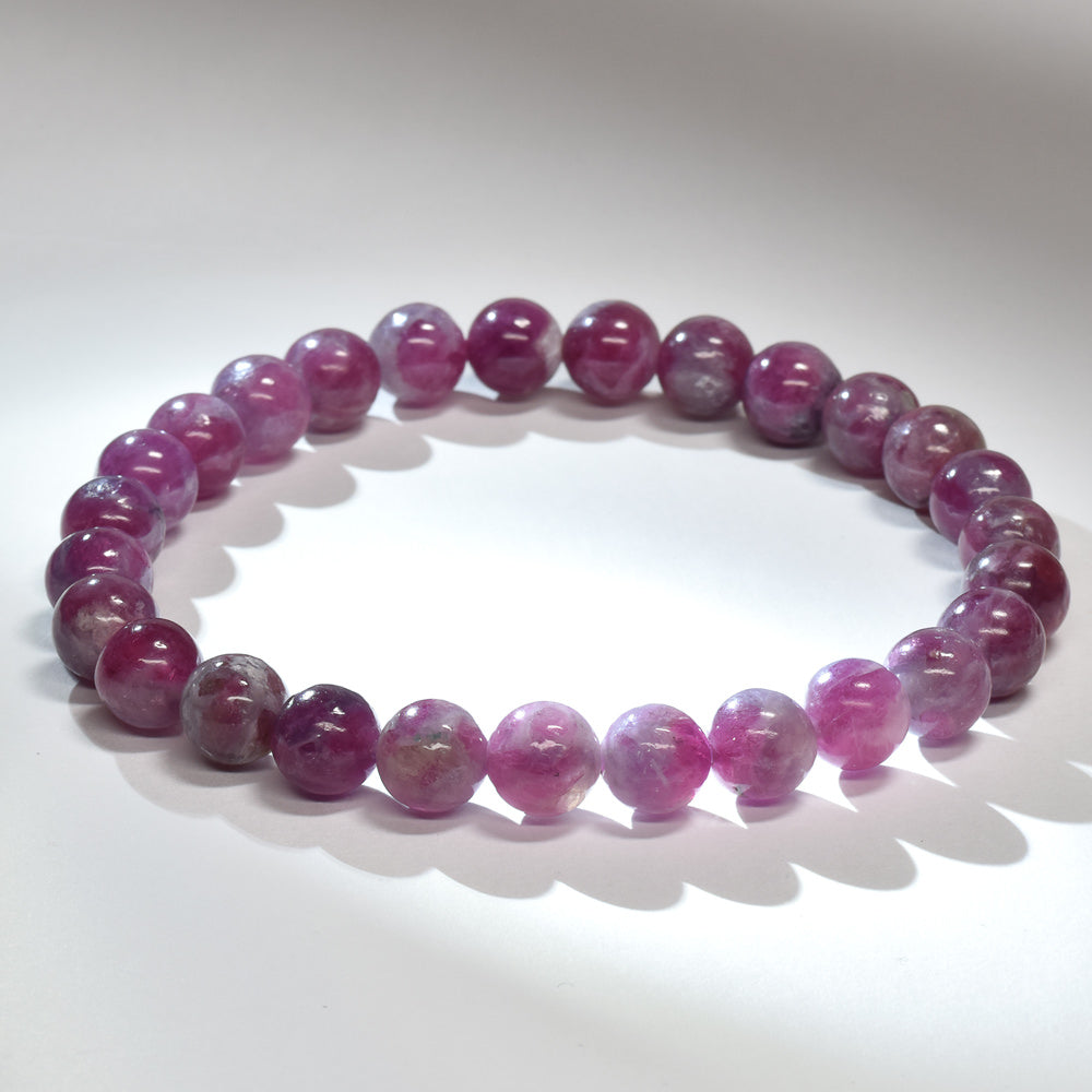 ピンクトルマリンレピドライトクォーツ ブレスレット 7.5mm #RJ187