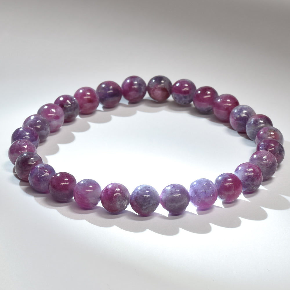 ピンクトルマリンレピドライトクォーツ ブレスレット 7.5-8mm #RJ188