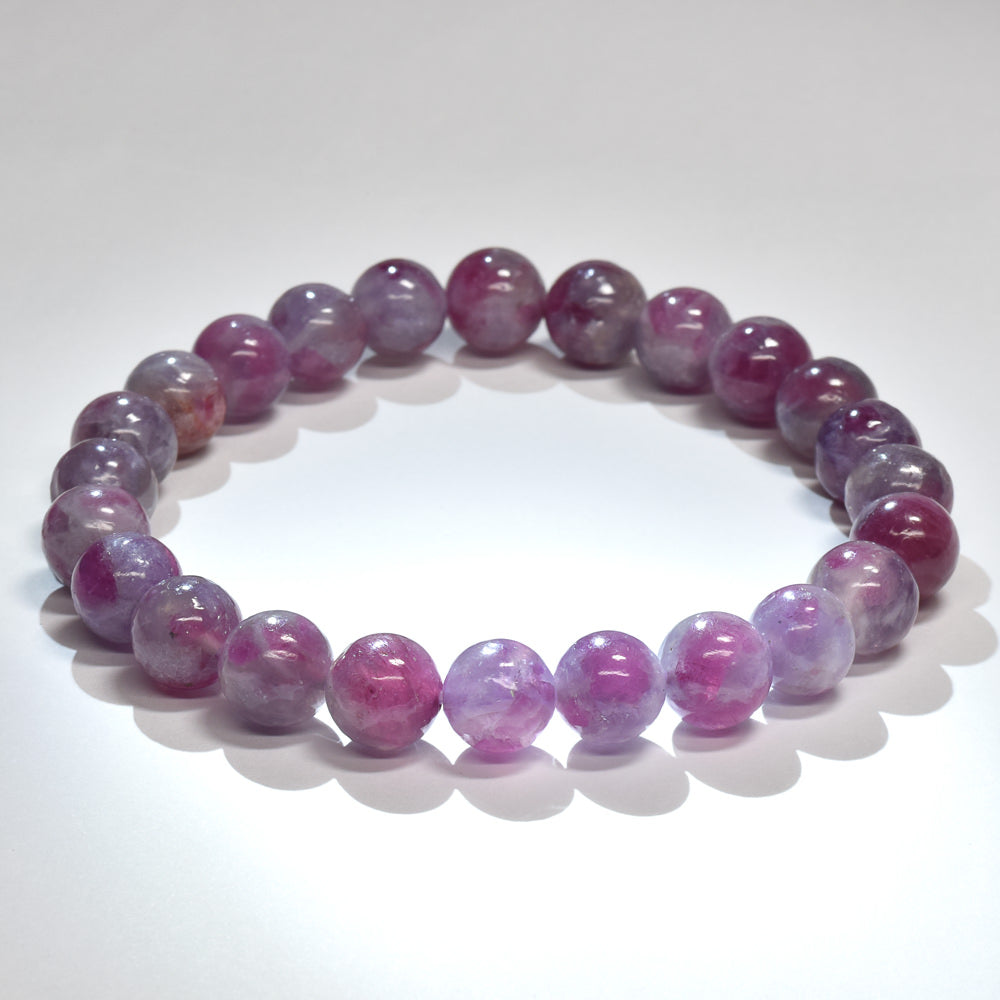 ピンクトルマリンレピドライトクォーツ ブレスレット 8.5mm #RJ192