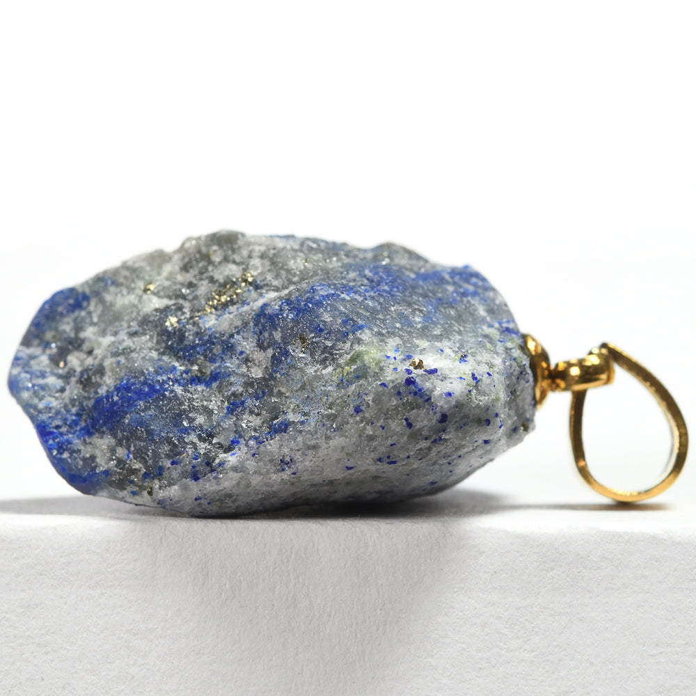 ラピスラズリ 原石ペンダントトップ 19.5x16.3x10mm #RJ280