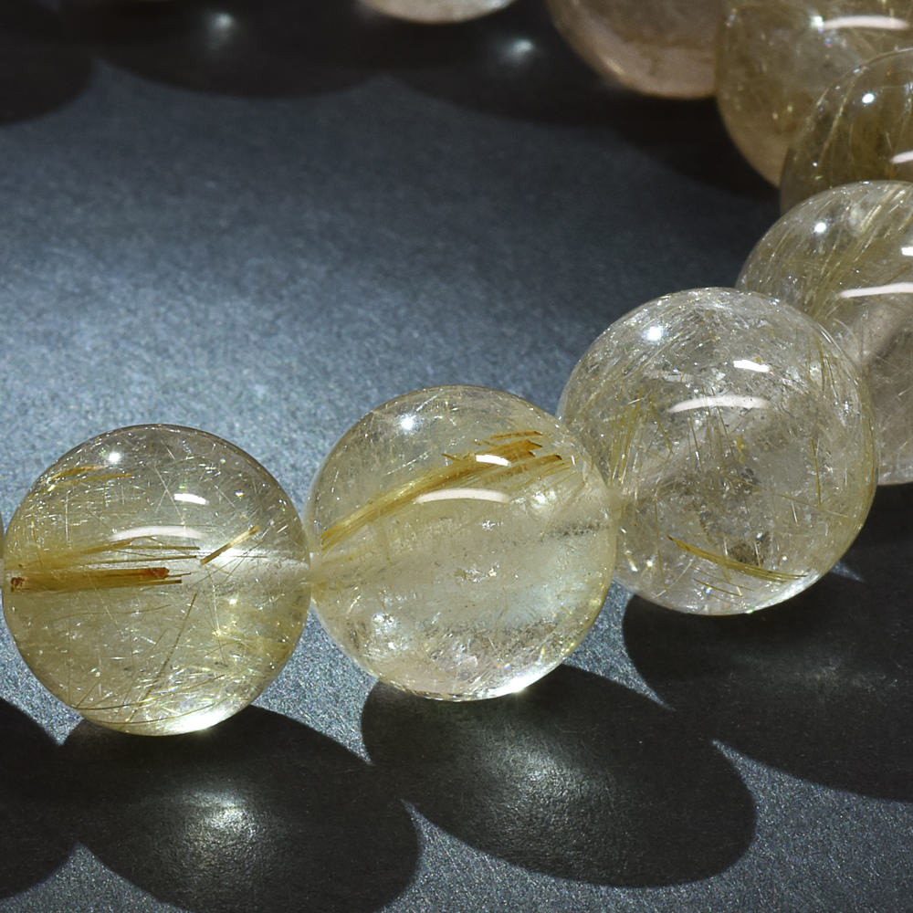 ゴールドルチルクォーツ ブレスレット 13.5mm #RK022