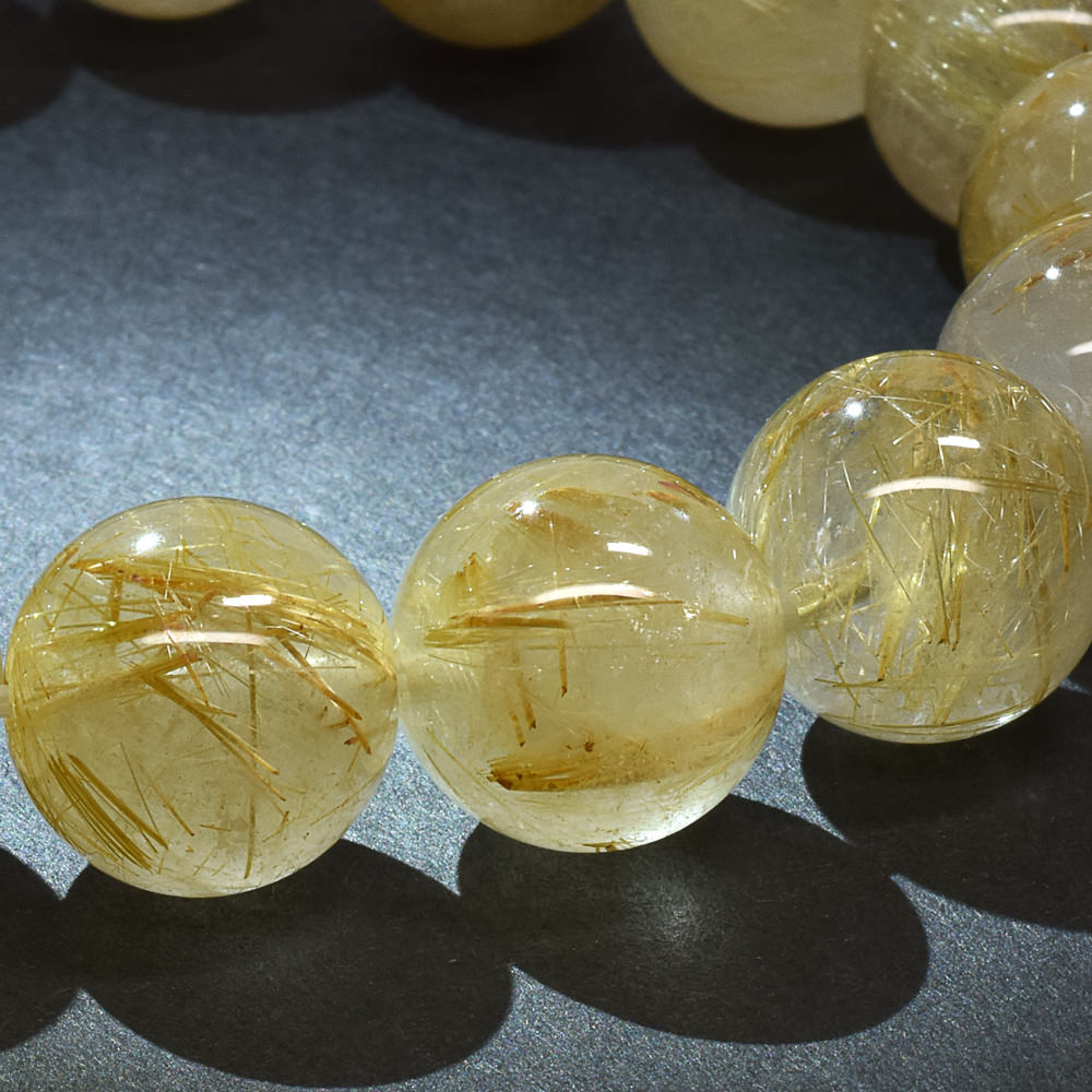 ゴールドルチルクォーツ ブレスレット 13.5mm #RK026