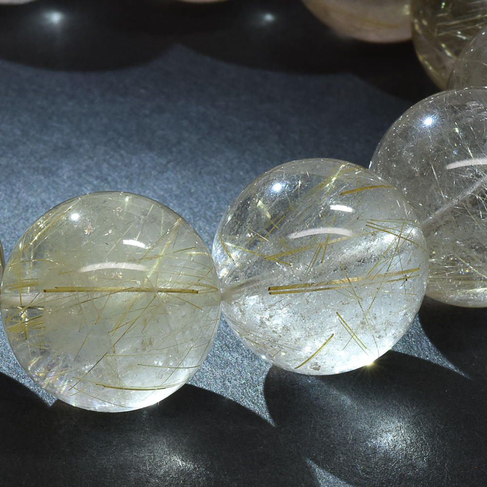 ゴールドルチルクォーツ ブレスレット 17.5mm #RK029