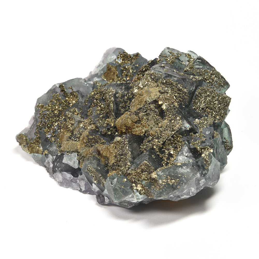 ナイジェリア産パイライトオンフローライト 原石 93x62.5x44mm #RM051