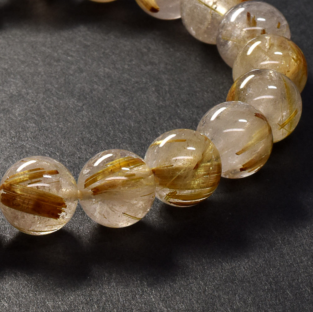 ゴールドルチルクォーツ ブレスレット 9.5mm #SC009