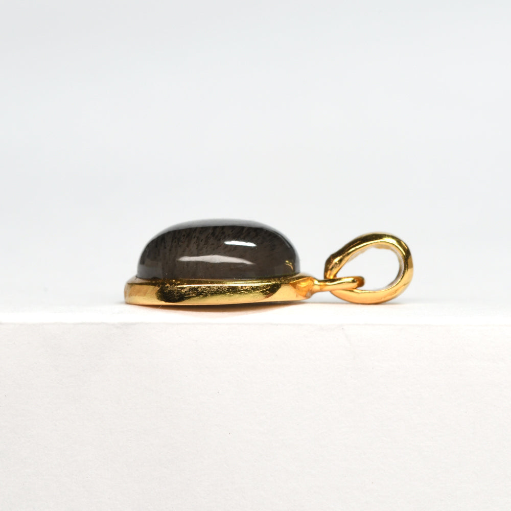 ブラックサンストーン ペンダントトップ 18.2x11.7x5mm #SH052