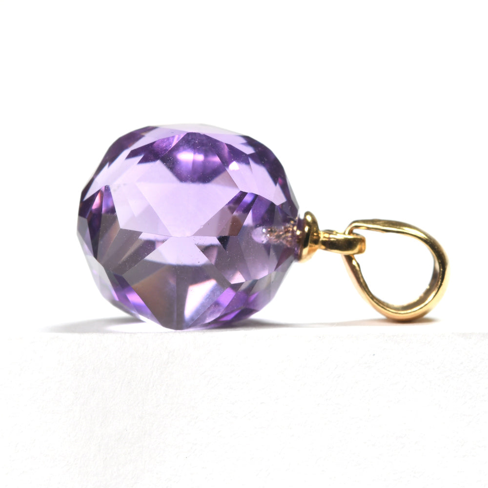 アメジスト スターカット 12mm SV925(18KGP仕上げ) ペンダントトップ #T7512