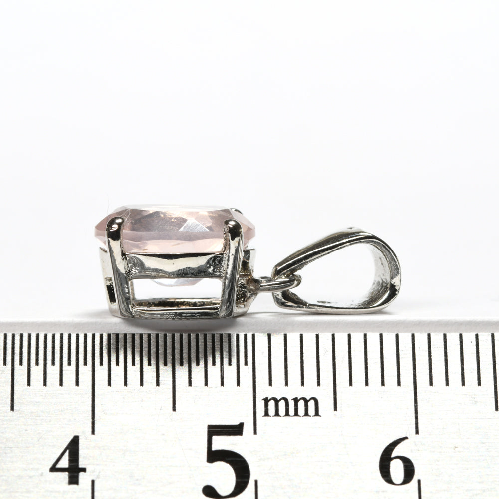 ローズクォーツ オーバルカット SV925 ペンダントトップ 8x10mm #TP1020(ランダム発送)