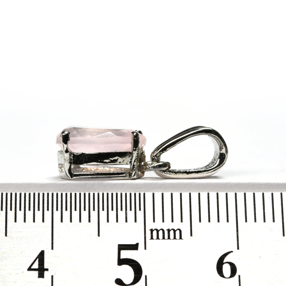 ローズクォーツ ペアシェイプカット SV925 ペンダントトップ 7x10mm #TP1021(ランダム発送)