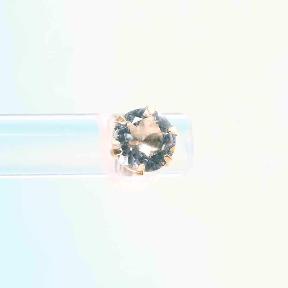 アクアマリン K18YG ピアス 5x5mm #PJ204 - premium stone gallery LIVE