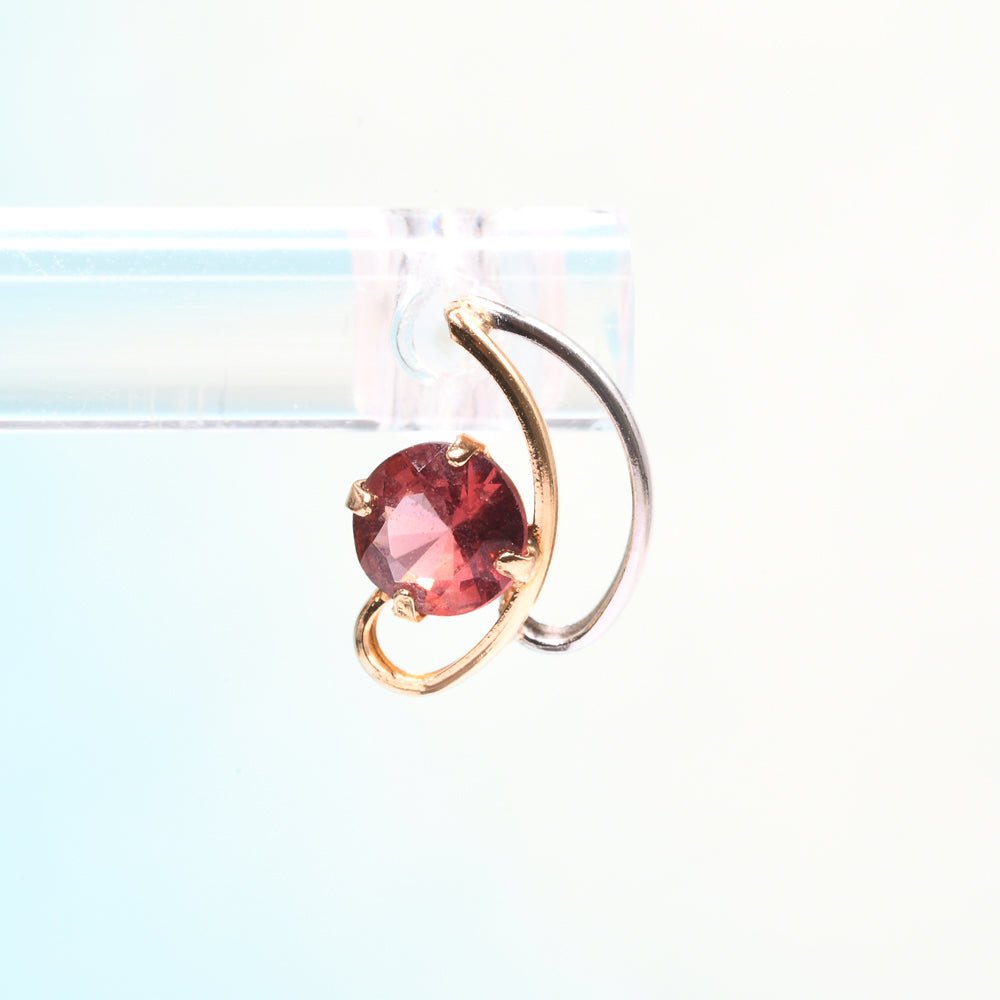 ガーネット K18・Pt900 ピアス 4x4mm #PJ206 - premium stone gallery LIVE
