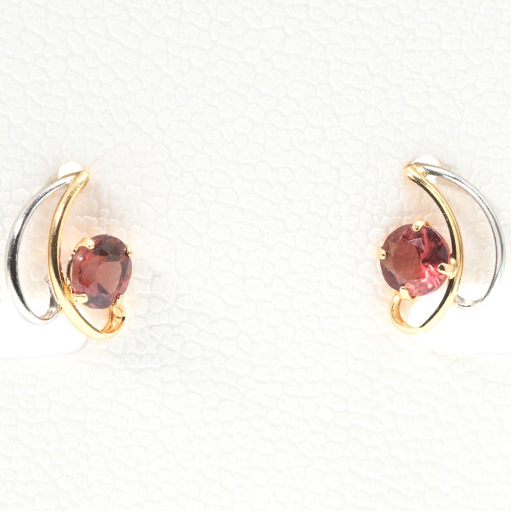 ガーネット K18・Pt900 ピアス 4x4mm #PJ206 - premium stone gallery LIVE