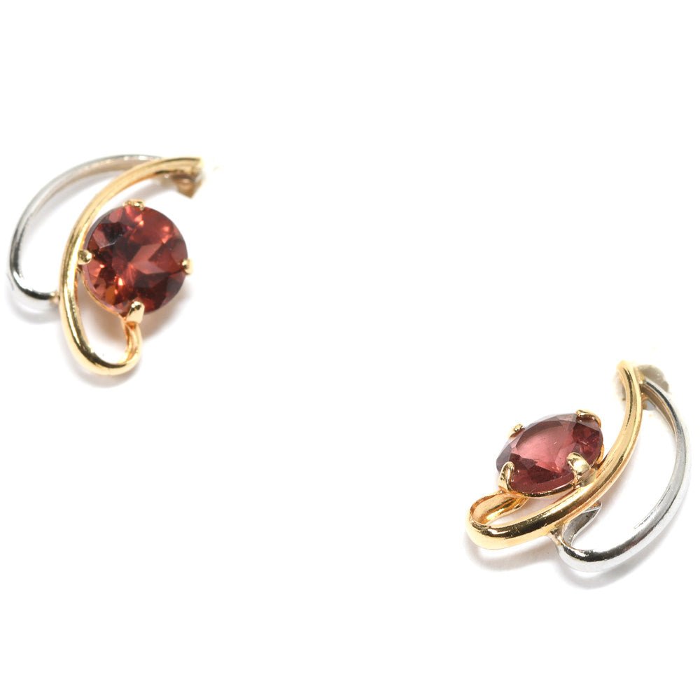 ガーネット K18・Pt900 ピアス 4x4mm #PJ206 - premium stone gallery LIVE