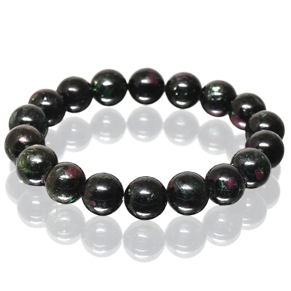 [高品質]ルビーインクロムマイカ ブレスレット 11mm #MH598