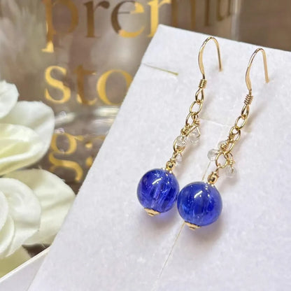 天然石ピアス（タンザナイト、トパーズ） #RK070