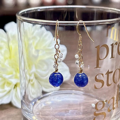 天然石ピアス（タンザナイト、トパーズ） #RK070