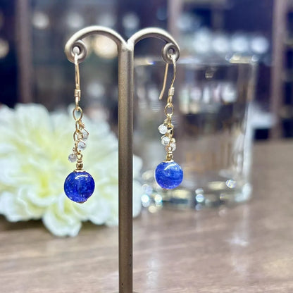 天然石ピアス（タンザナイト、トパーズ） #RK070