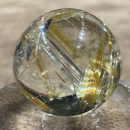 放射ルチルクォーツ ビーズ 15.8mm #BZ1018 - premium stone gallery LIVE