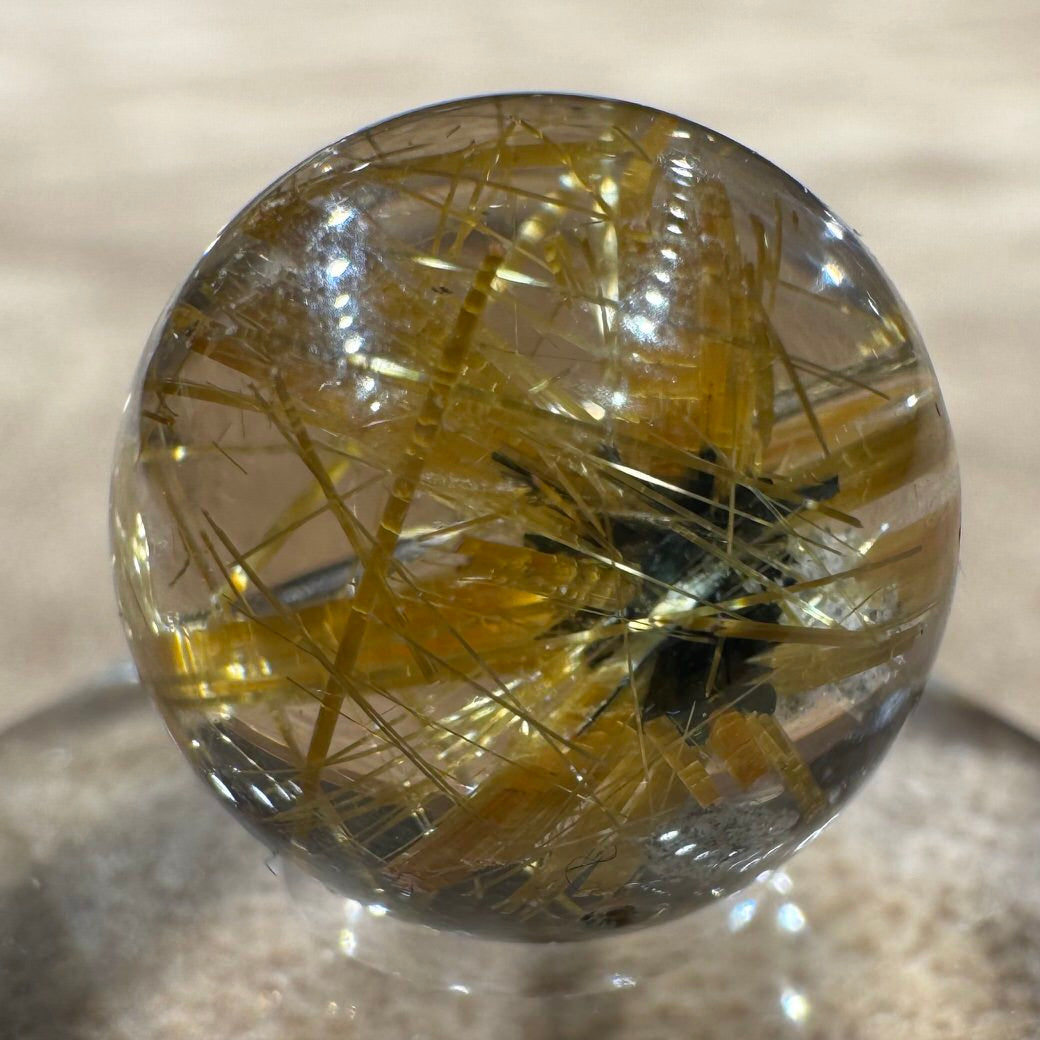 放射ルチルクォーツ ビーズ 15.2mm #BZ1019 - premium stone gallery LIVE