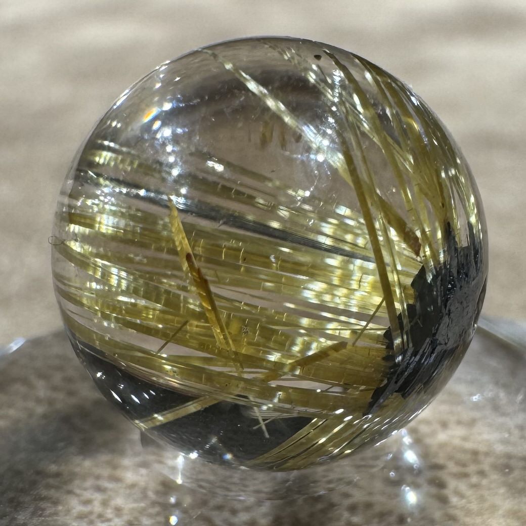 放射ルチルクォーツ ビーズ 15.1mm #BZ1020 - premium stone gallery LIVE