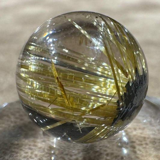 放射ルチルクォーツ ビーズ 15.1mm #BZ1020 - premium stone gallery LIVE