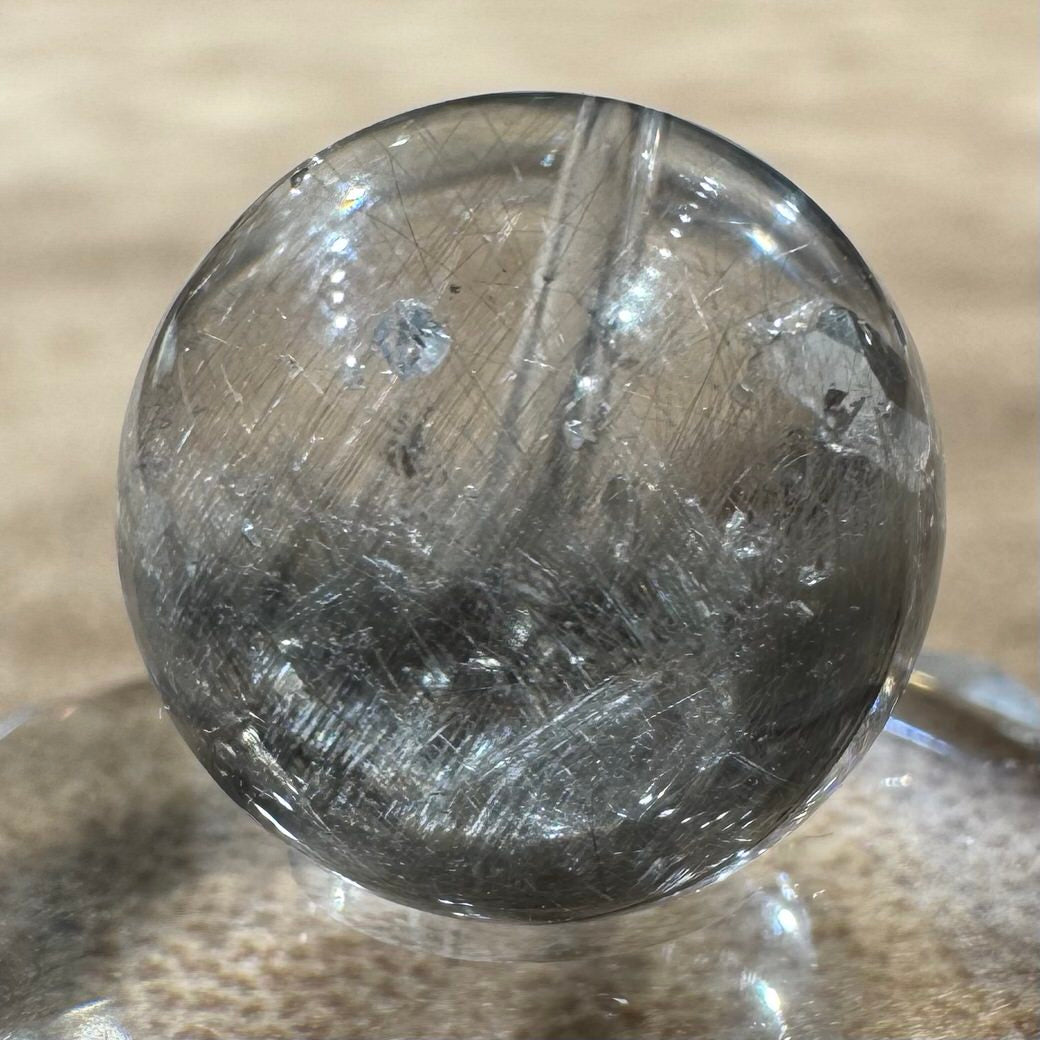 クォーツインプラチナルチルクォーツ ビーズ 15.5mm #BZ1032 - premium stone gallery LIVE