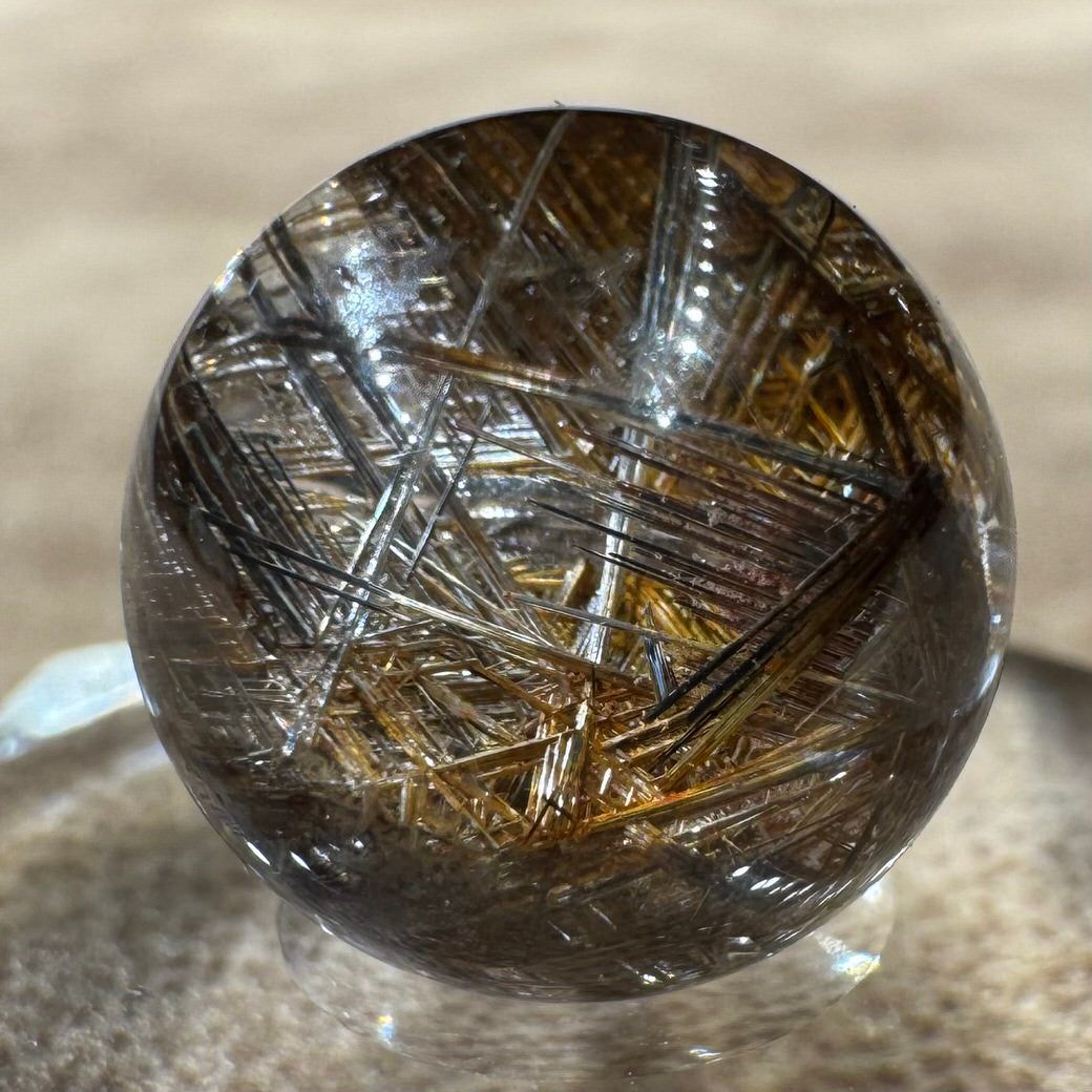 ジオメトリーガーデンルチルクォーツ(スター入り) ビーズ 15.5mm #BZ1035 - premium stone gallery LIVE