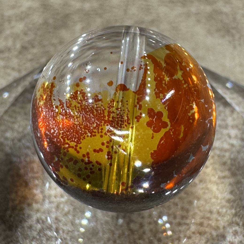 リモナイト,ヘマタイトインクォーツ(クローライト入り) ビーズ 15mm #BZ1056 - premium stone gallery LIVE