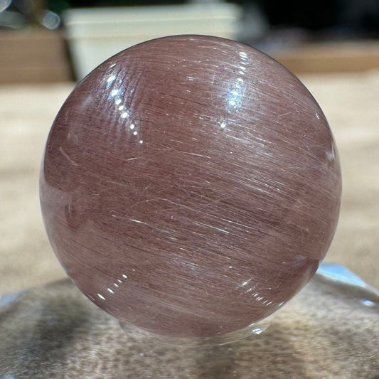 ピンクサゲニティッククォーツ ビーズ 18.3mm #BZ1059 - premium stone gallery LIVE