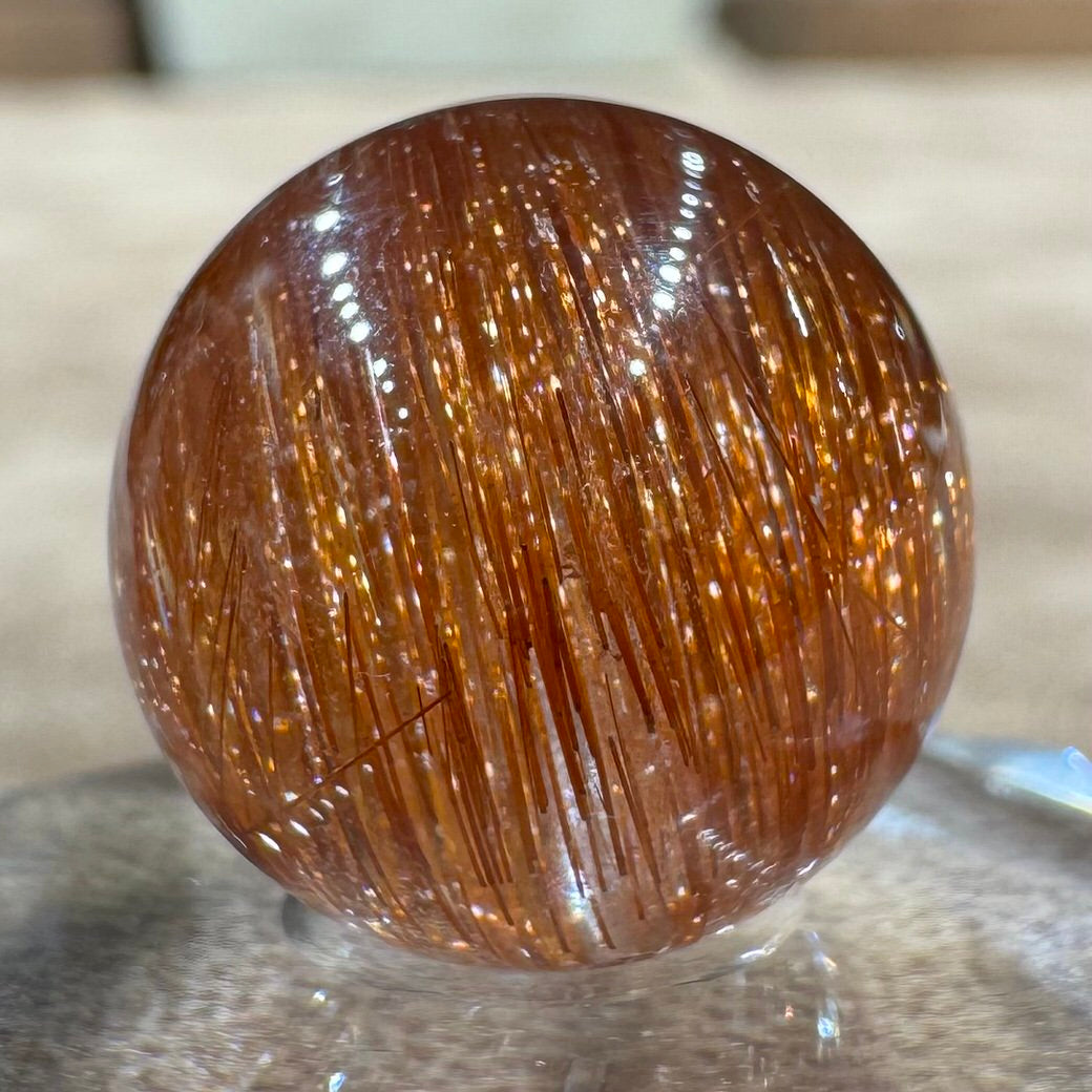 ブラウンキャッツアイルチルクォーツ ビーズ 16mm #BZ1062 - premium stone gallery LIVE