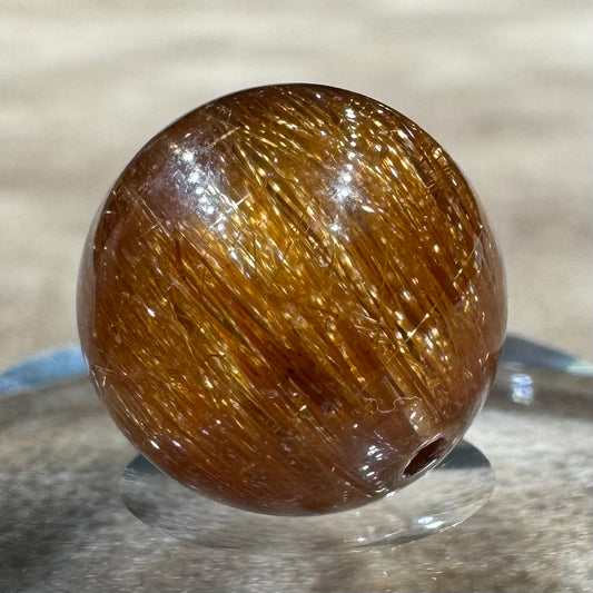 ブラウンキャッツアイルチルクォーツ ビーズ 11.1mm #BZ1076 - premium stone gallery LIVE