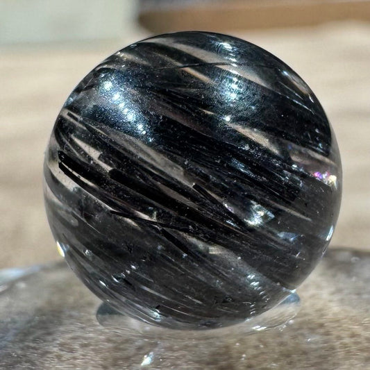 ブラックトルマリンインクォーツ ビーズ 14mm #BZ1078 - premium stone gallery LIVE