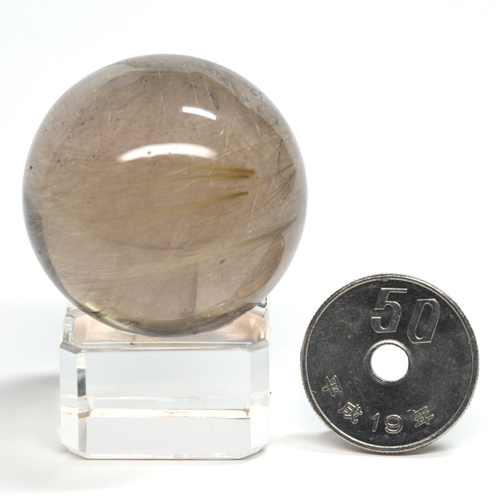 [限定販売] ゴールドルチルクォーツ 丸玉 33mm #BZ1120