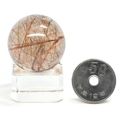 [限定販売] ブラウンルチルクォーツ 丸玉 27.4mm #BZ1122