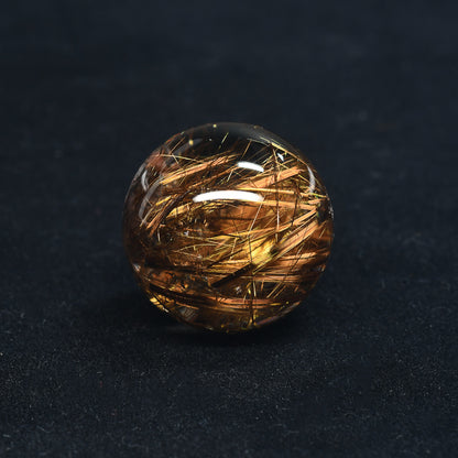[限定販売] ブロンズタイチンルチルクォーツ 丸玉 23.6mm #BZ1123